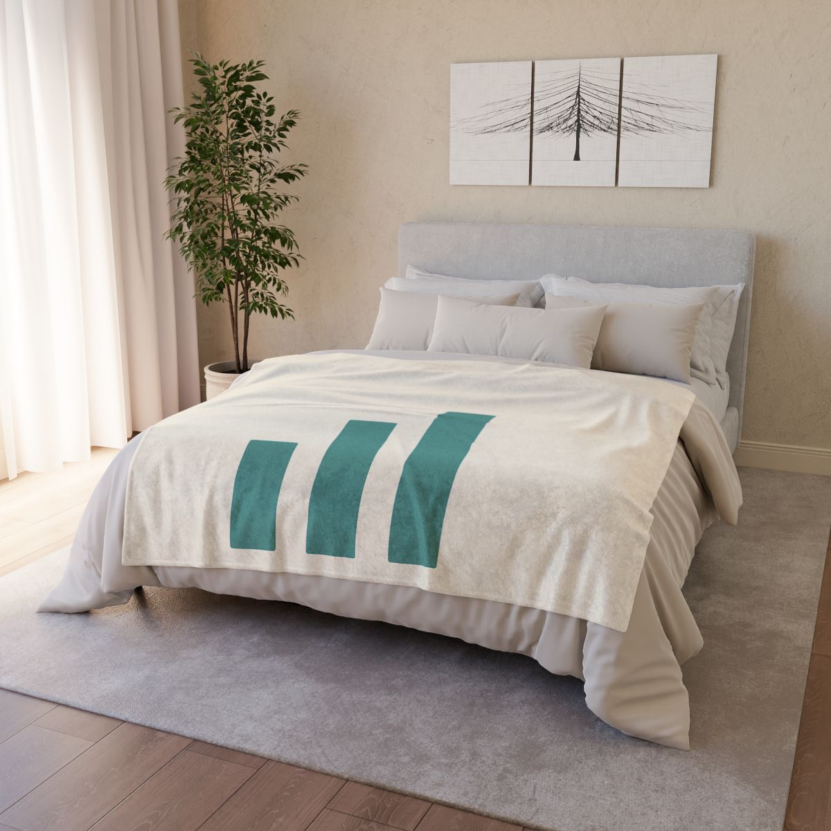 Sloping Trio With Distant Dot decorative home blankets