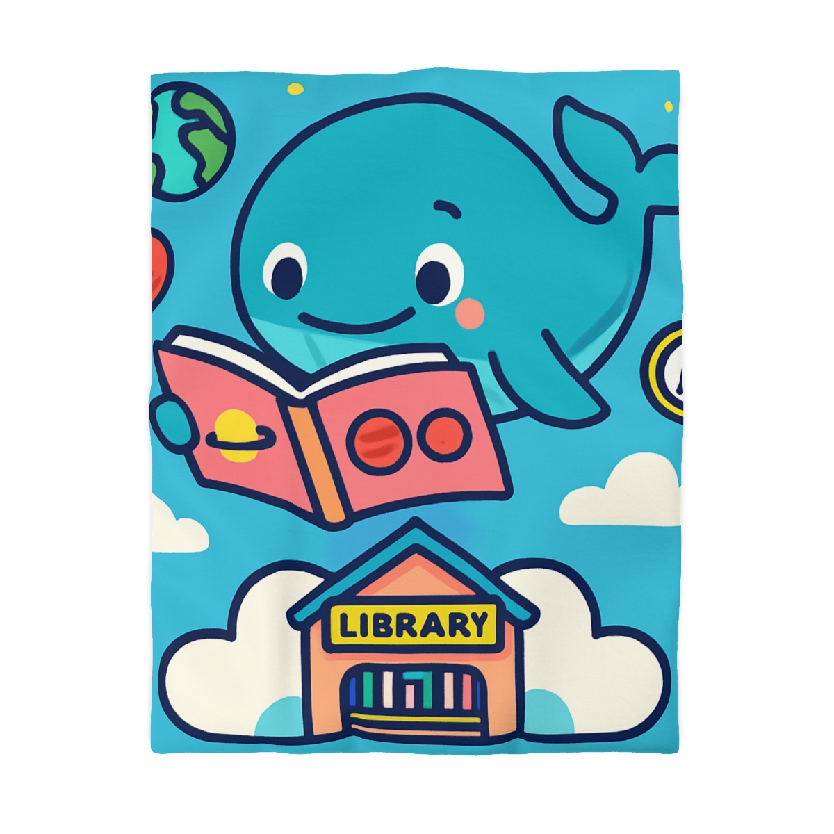 Nebula Library Sky Whale Reading Time unique patterned duvets