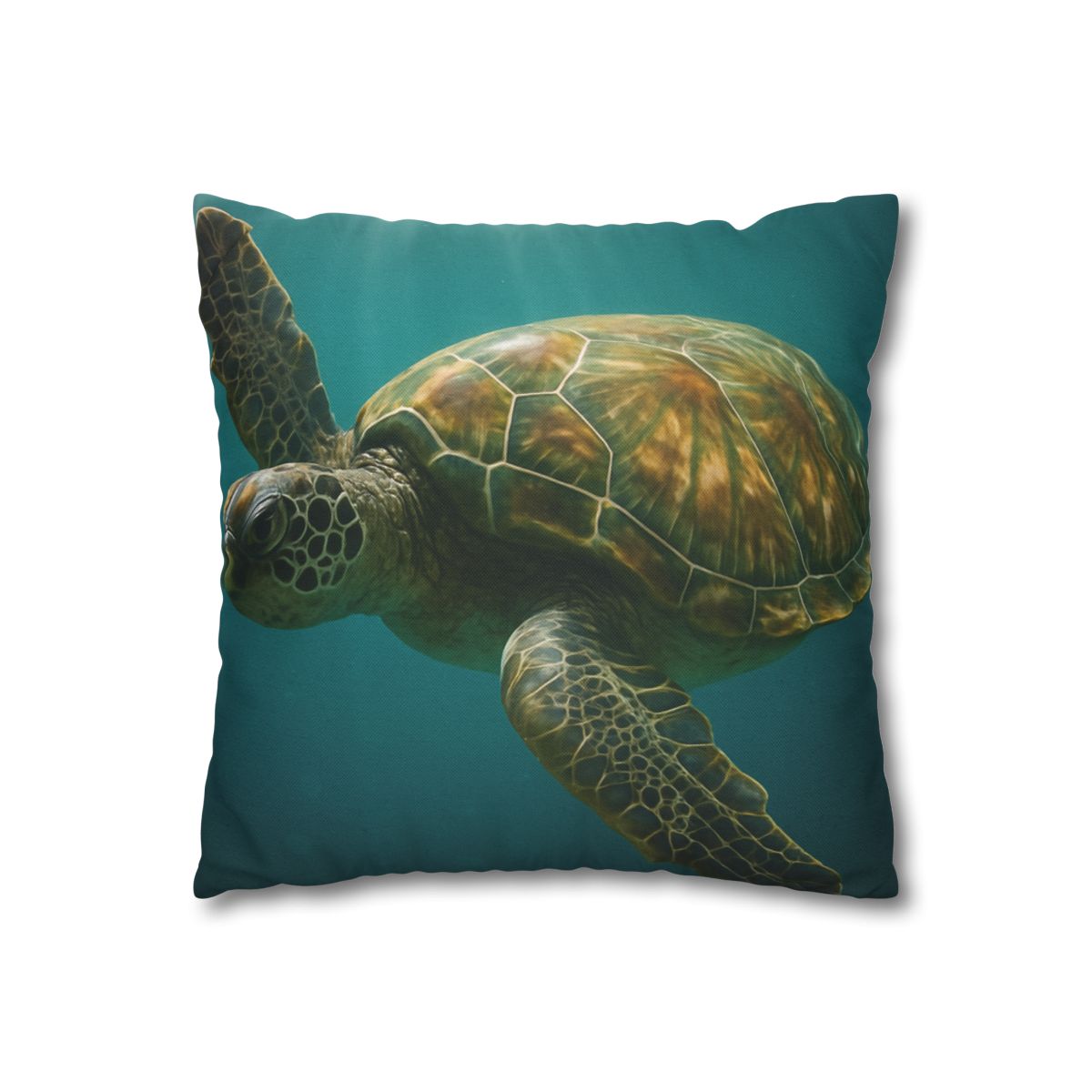 Gilded Drift Green Sea Turtle custom pillow cases