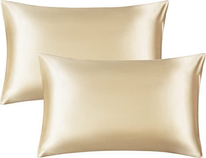 Set Of 2 Satin Silk Pillowcases For Hair And Skin With Envelope Closure