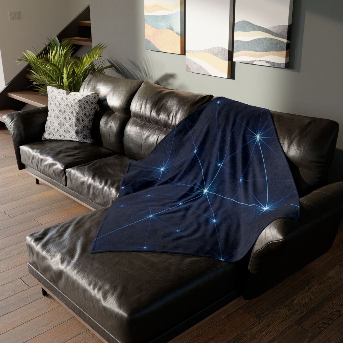 Quantum Star Lattice soft fleece blankets
