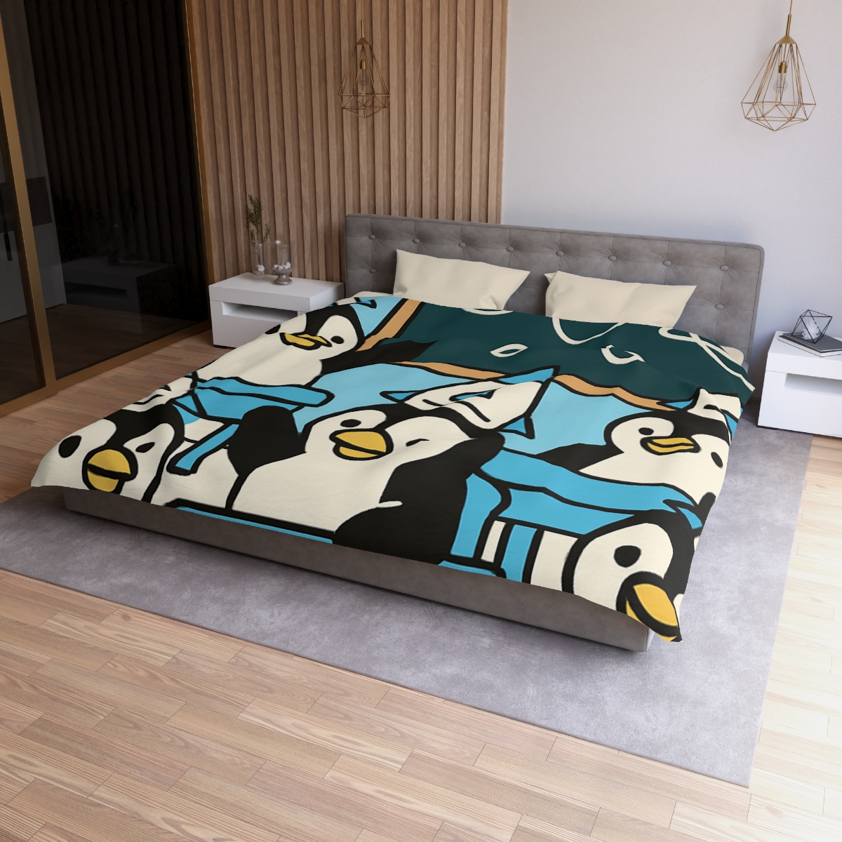 Rocket Penguin Class stylish duvet covers