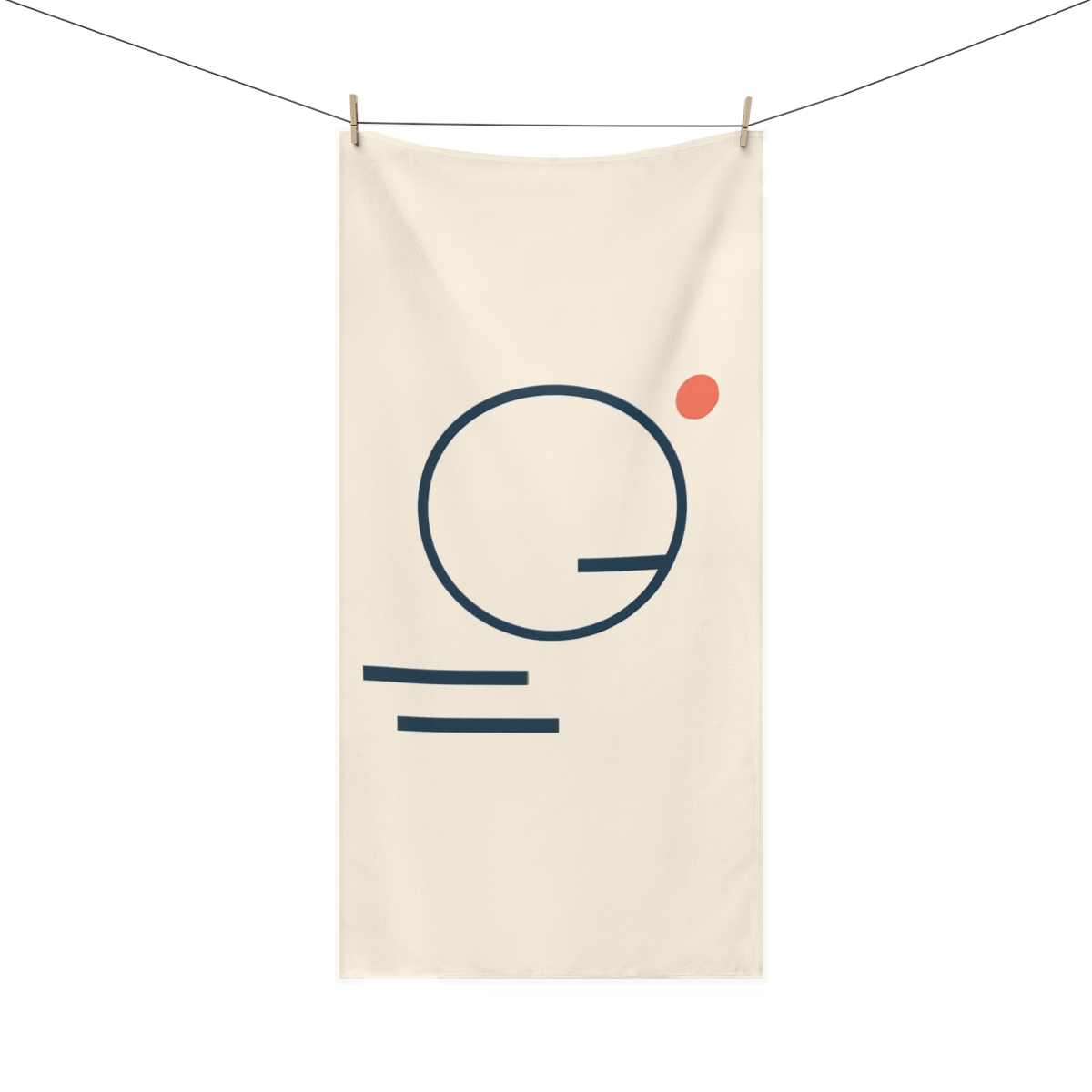 Offset Ring With Three Quiet Bars personalized bath towels