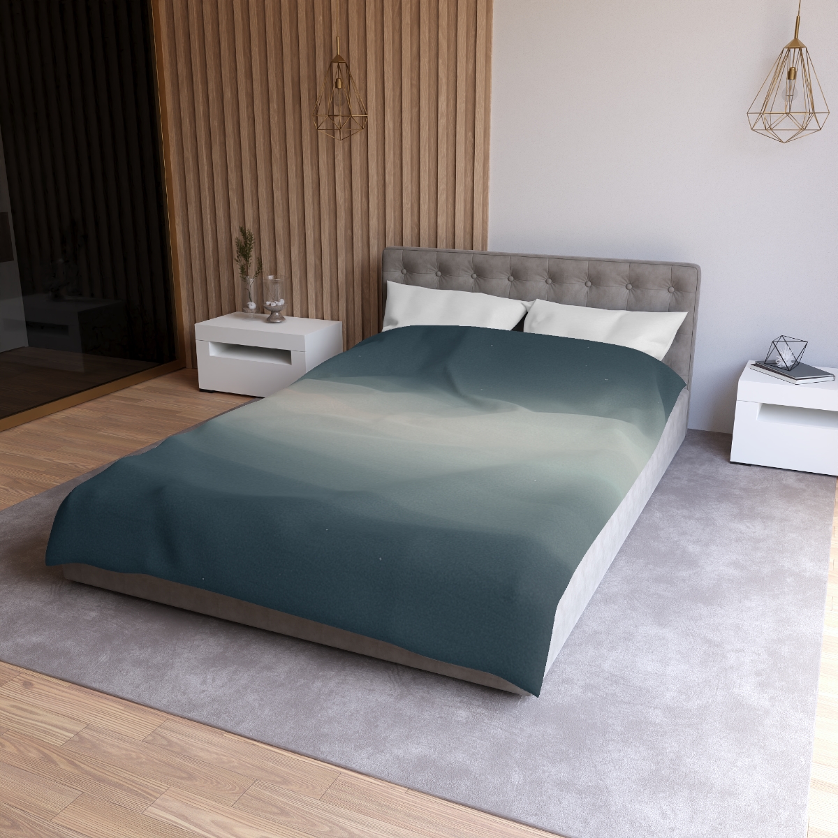 Dark Energy Veil Gradient designer printed duvets