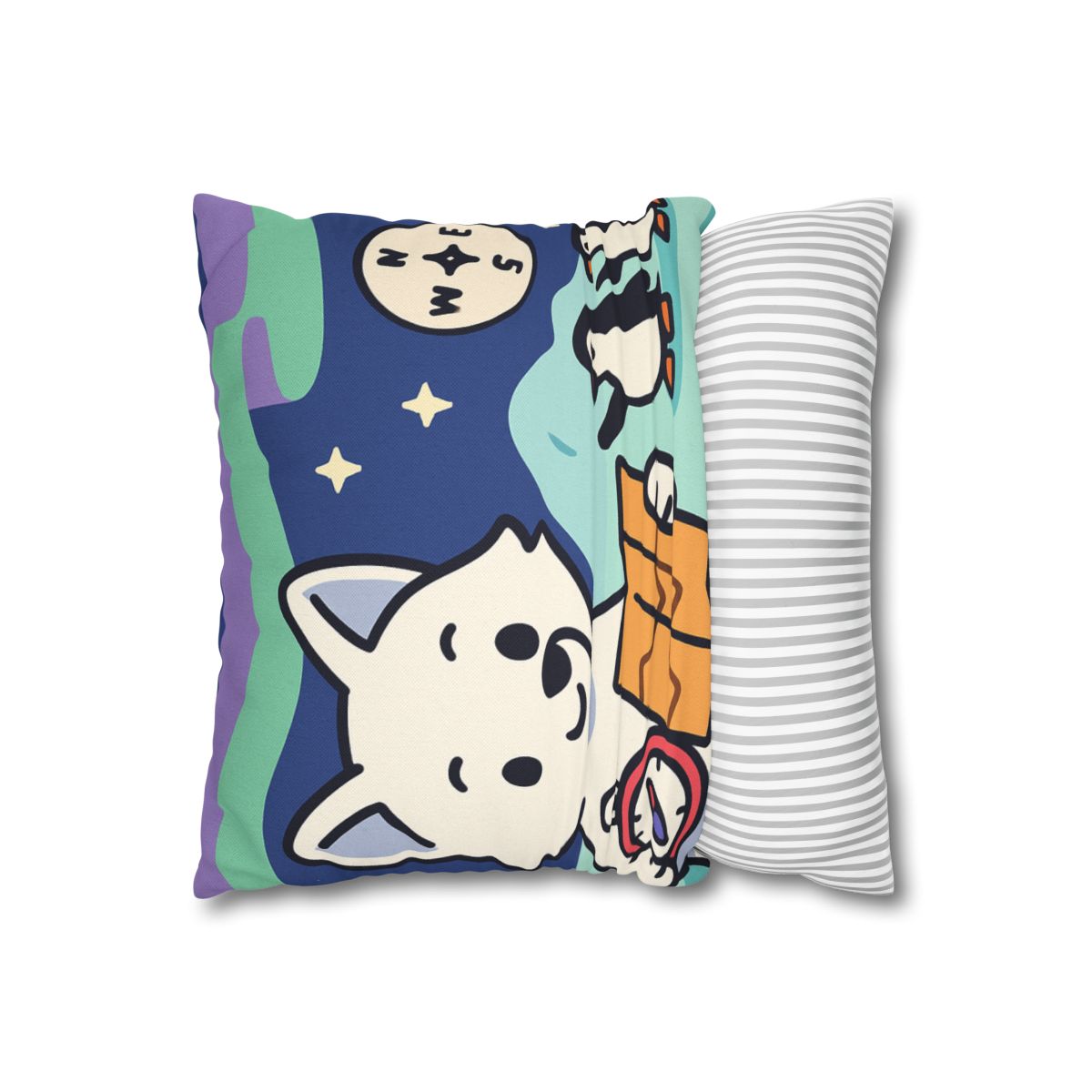 Aurora Fox And The Magnetic Map stylish decorative pillowcases