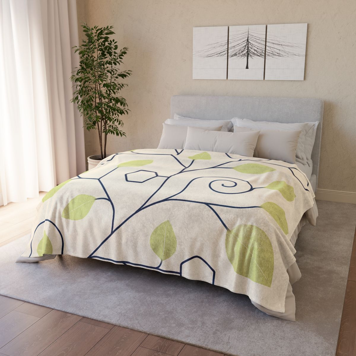 Tendril Network Diagram decorative home blankets