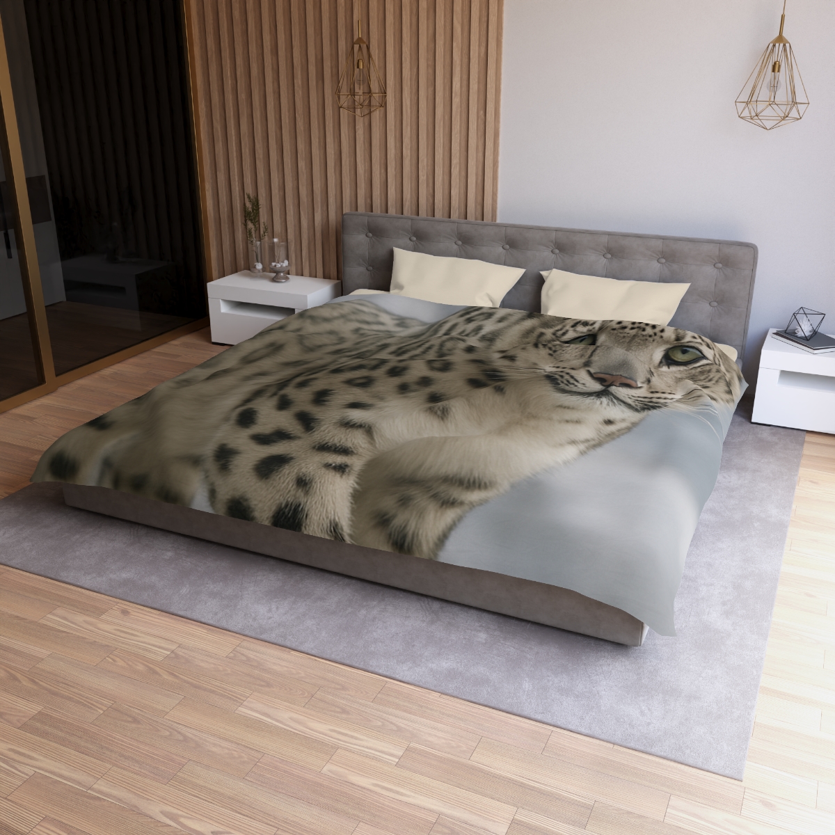 Snow Leopard Silent Ascent soft comforter duvets