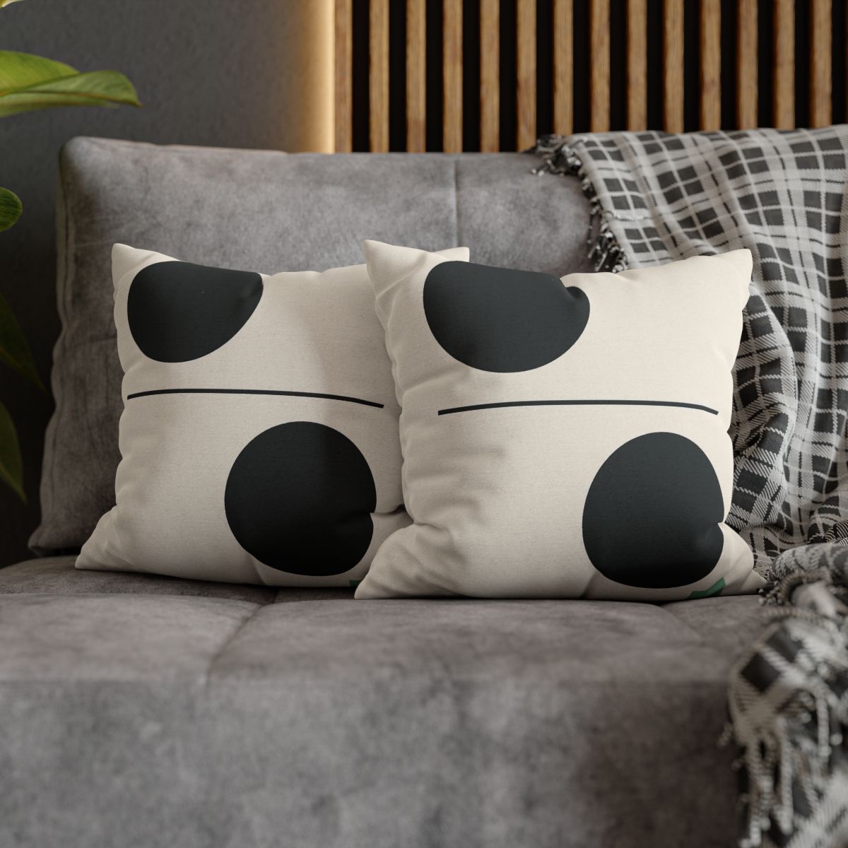 Offset Circle Bar Pairing designer print pillow cases