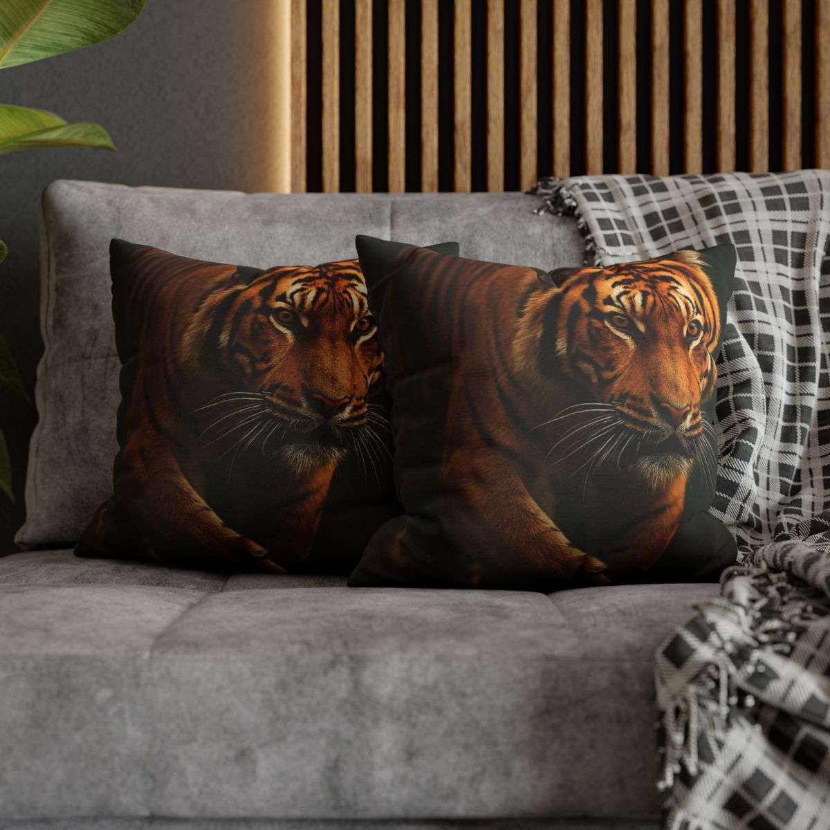 Forest Stalker Bengal Tiger trendy patterned pillow cases