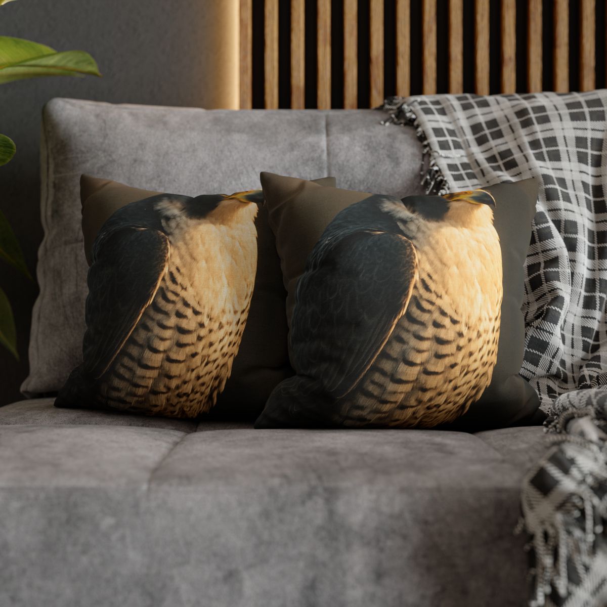 Starlit Poise Peregrine Falcon soft cotton pillow cases