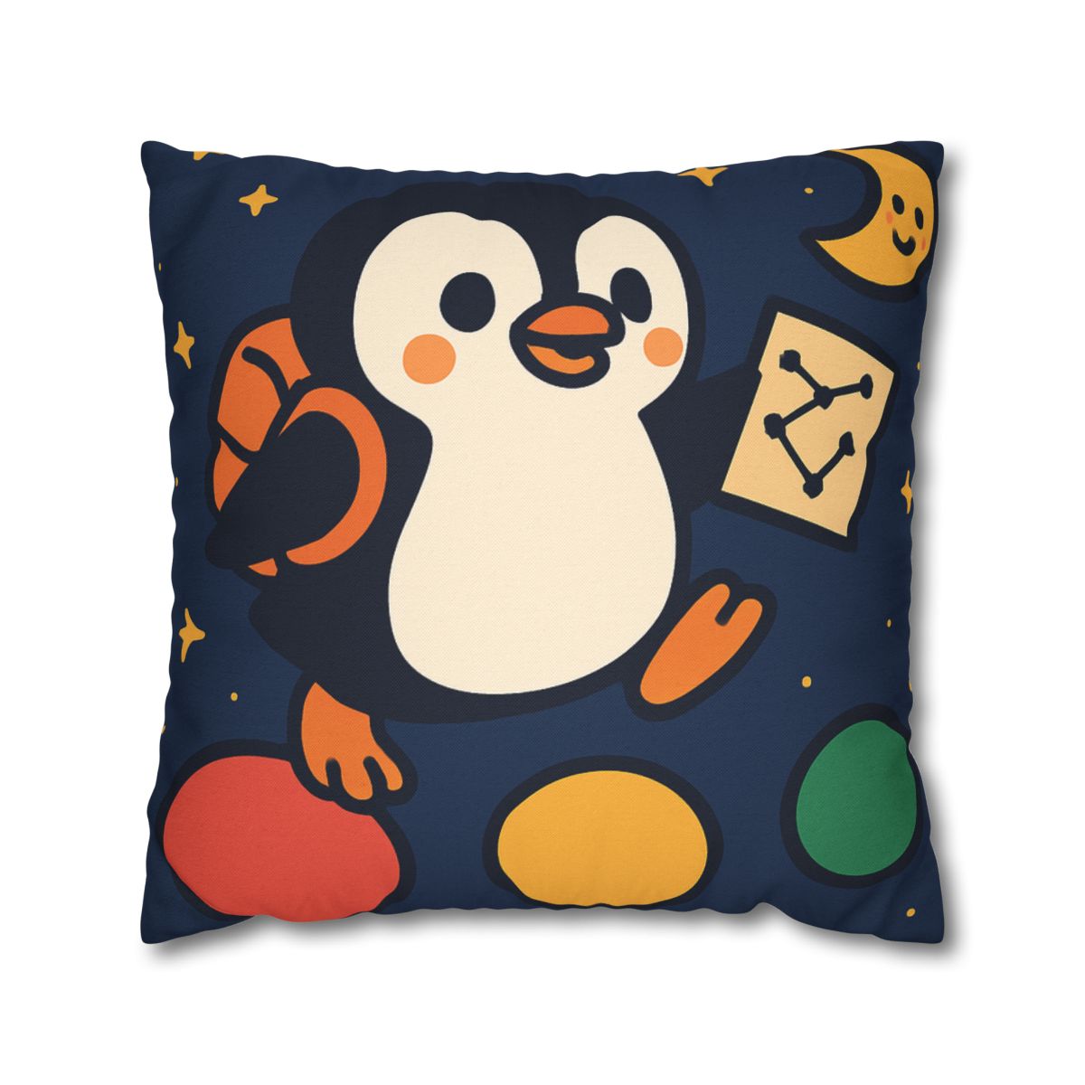 Planet Hopping Penguin Explorer comfortable bedding pillow covers