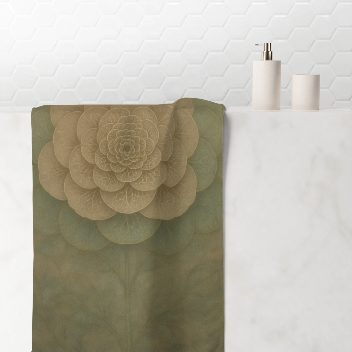 Petal Halo Mosaic personalized bath towels