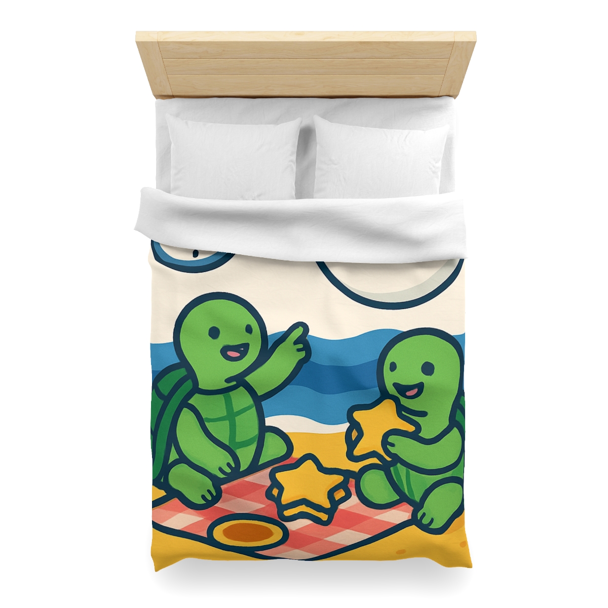 Moon Turtles Tide Time Picnic personalized bedding duvets