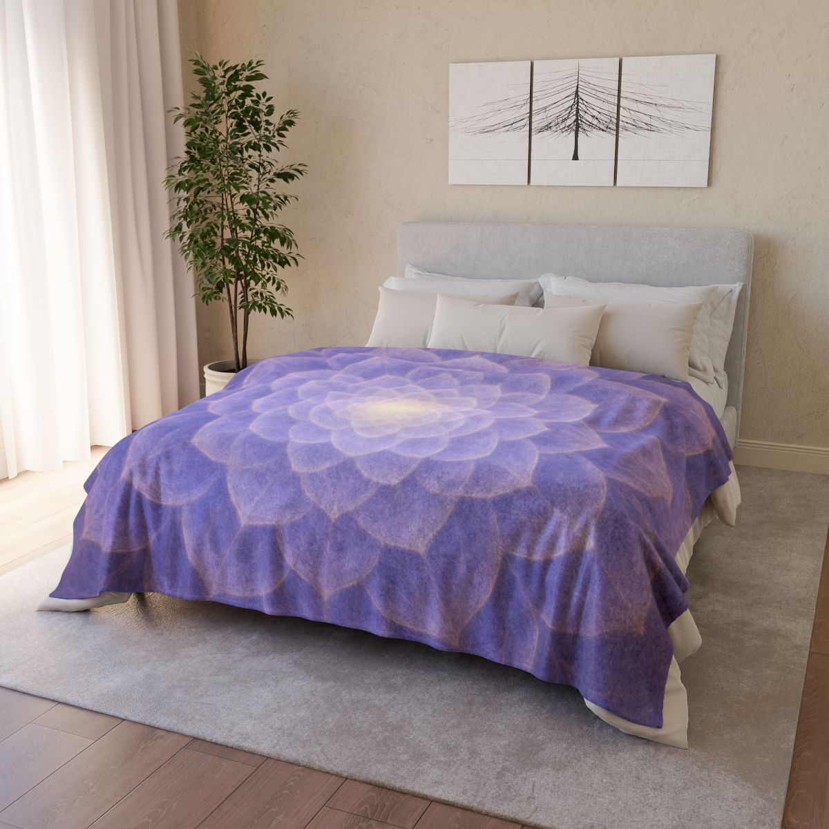Petal Fractal Rosette decorative home blankets