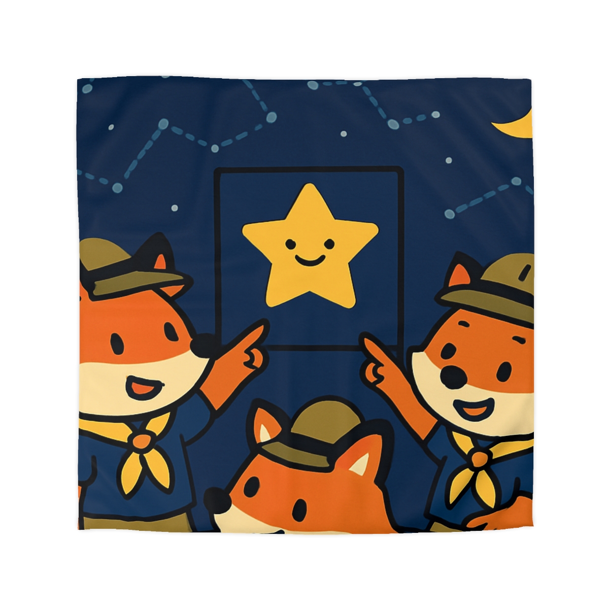 Stargazing Fox Scouts custom duvets