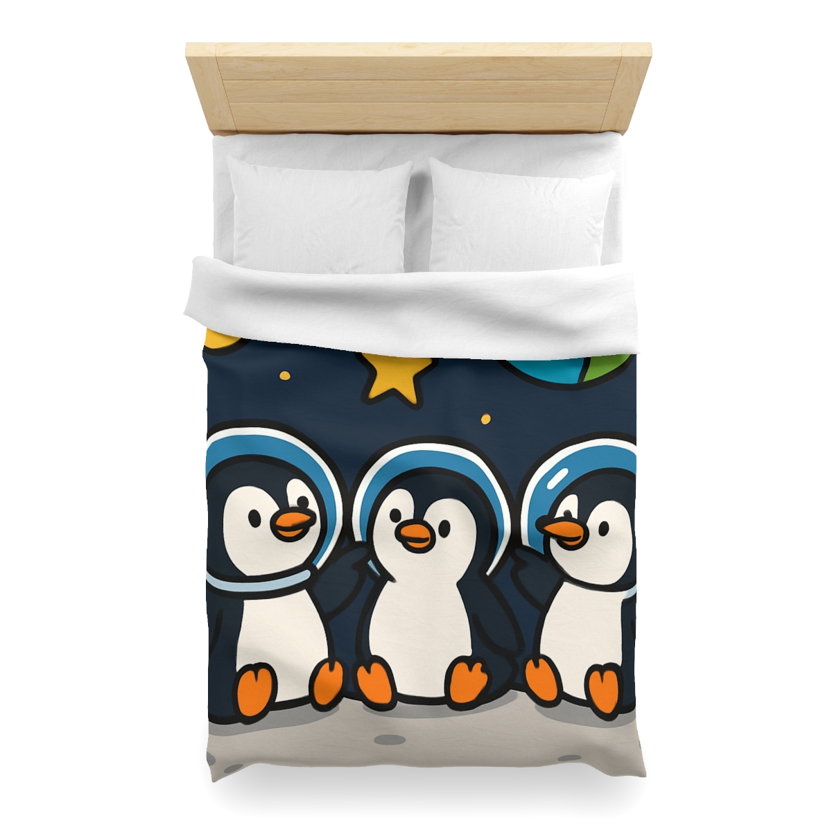 Stargazing Penguins On The Moon trendy bedroom duvets