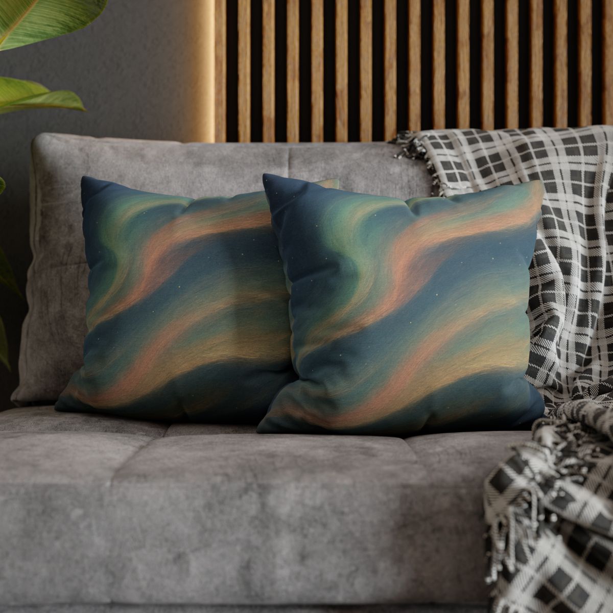 Spectral Aurora Drift designer print pillow cases