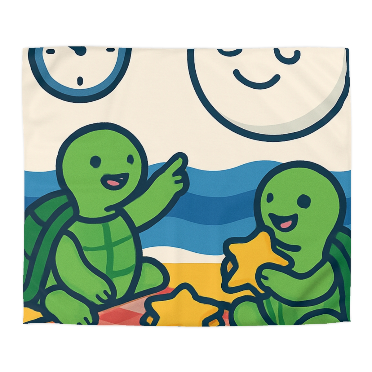 Moon Turtles Tide Time Picnic personalized bedding duvets