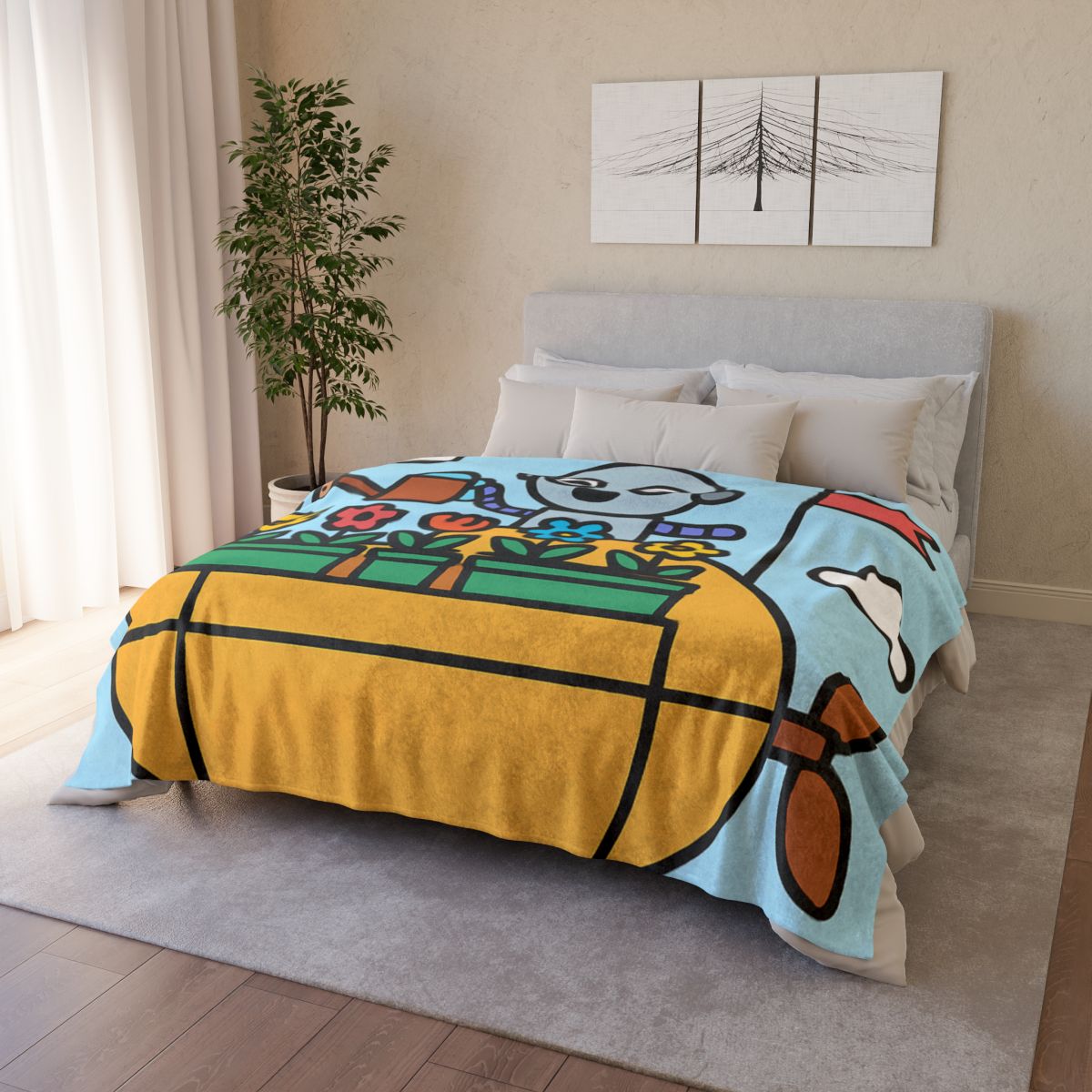 Sky Garden On A Friendly Airship decorative home blankets