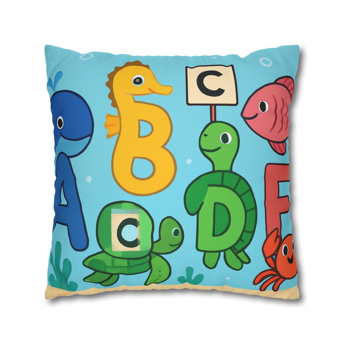 Coral Reef Alphabet Parade personalized pillow covers
