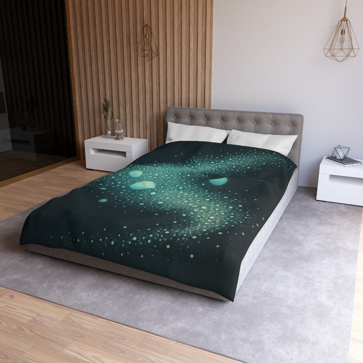 Seed Cluster Nebula Bloom designer printed duvets