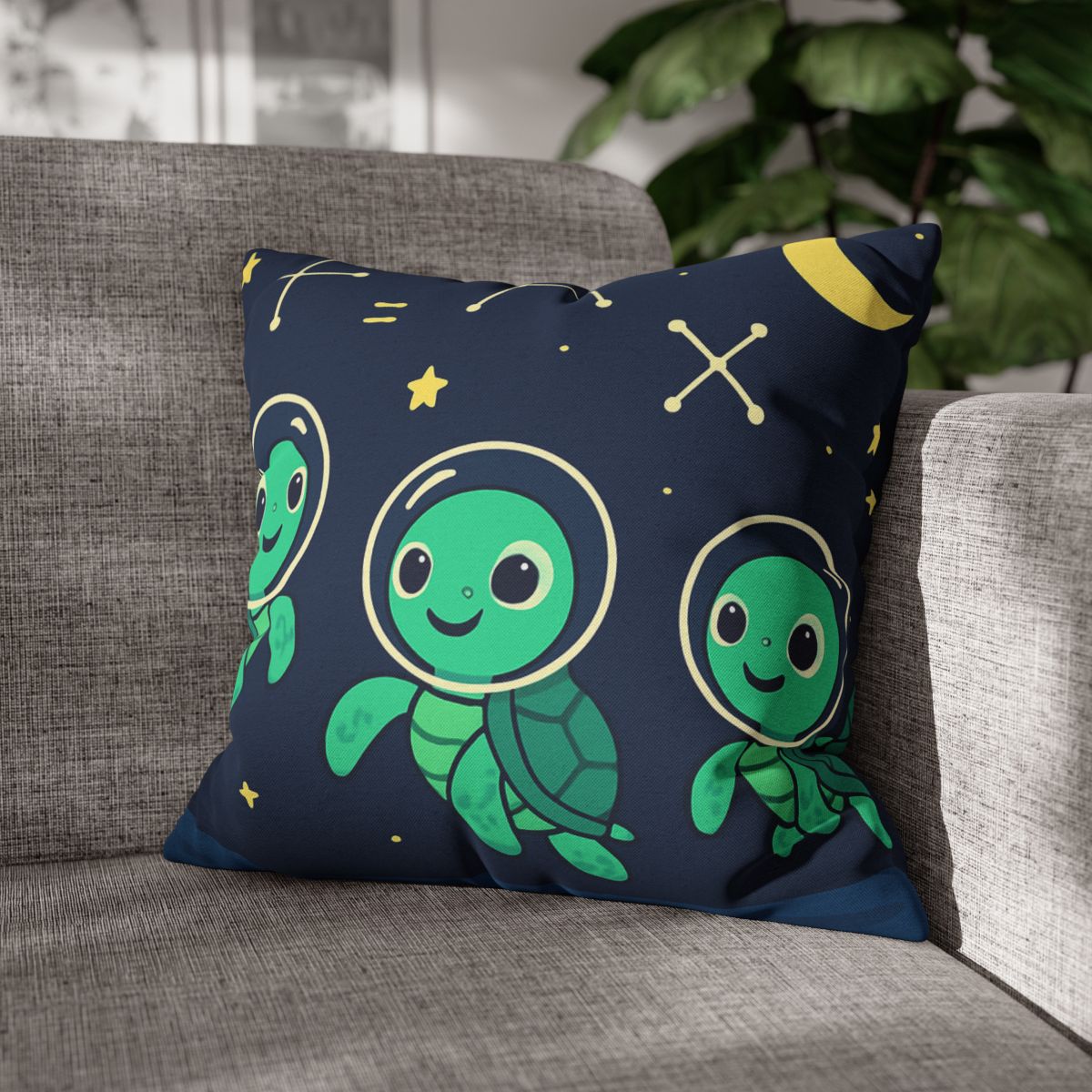 Space School Of The Curious Sea Turtles designer print pillow cases
