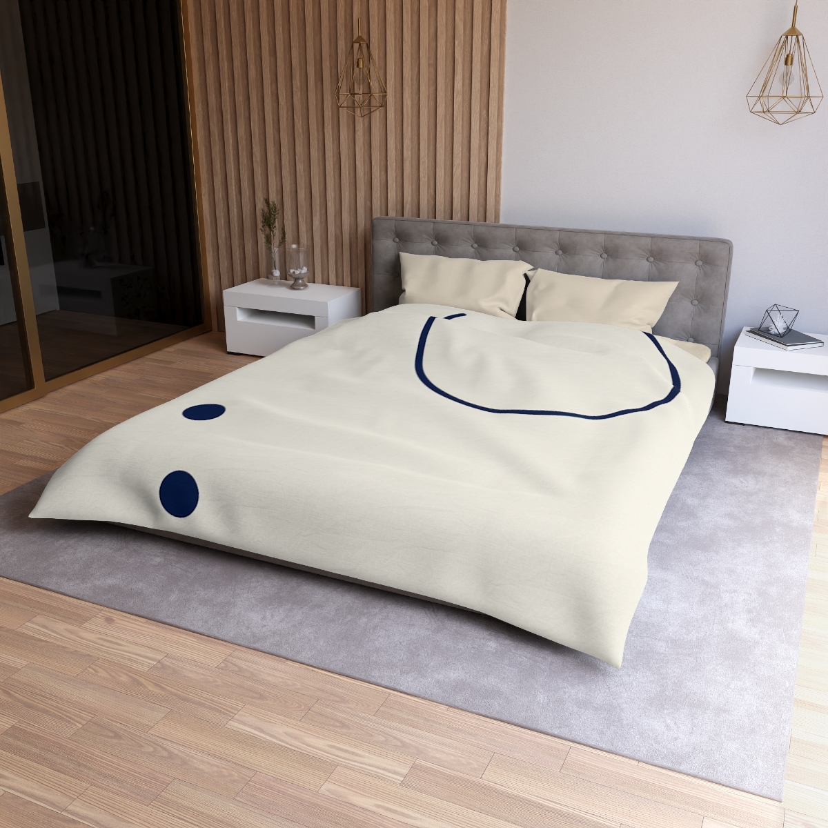 Orbiting Arc And Twin Dots soft comforter duvets