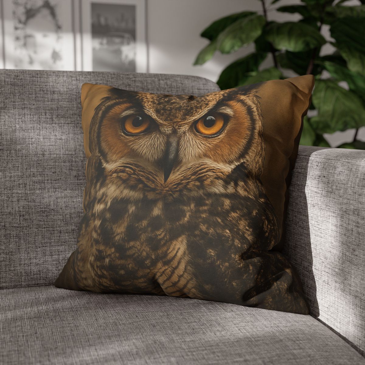 Amber Vigil Great Horned Owl personalized pillow covers