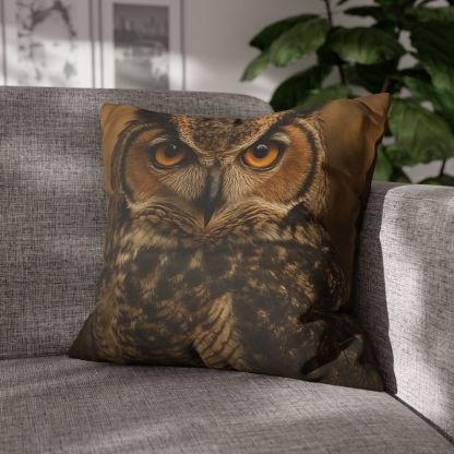 Amber Vigil Great Horned Owl personalized pillow covers