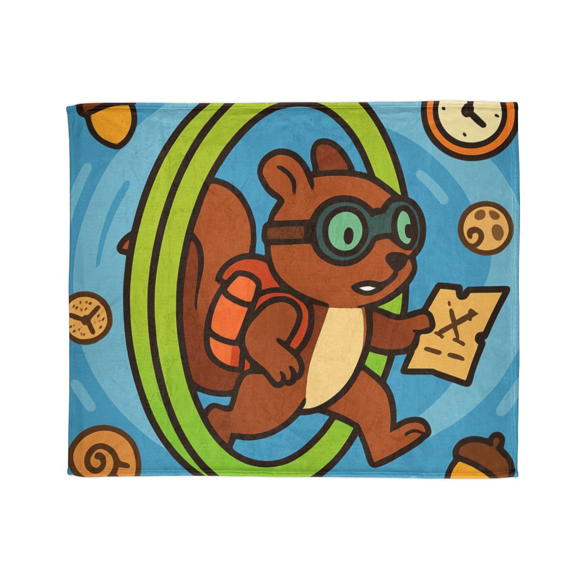 Time-Traveling Squirrel Explorer decorative home blankets