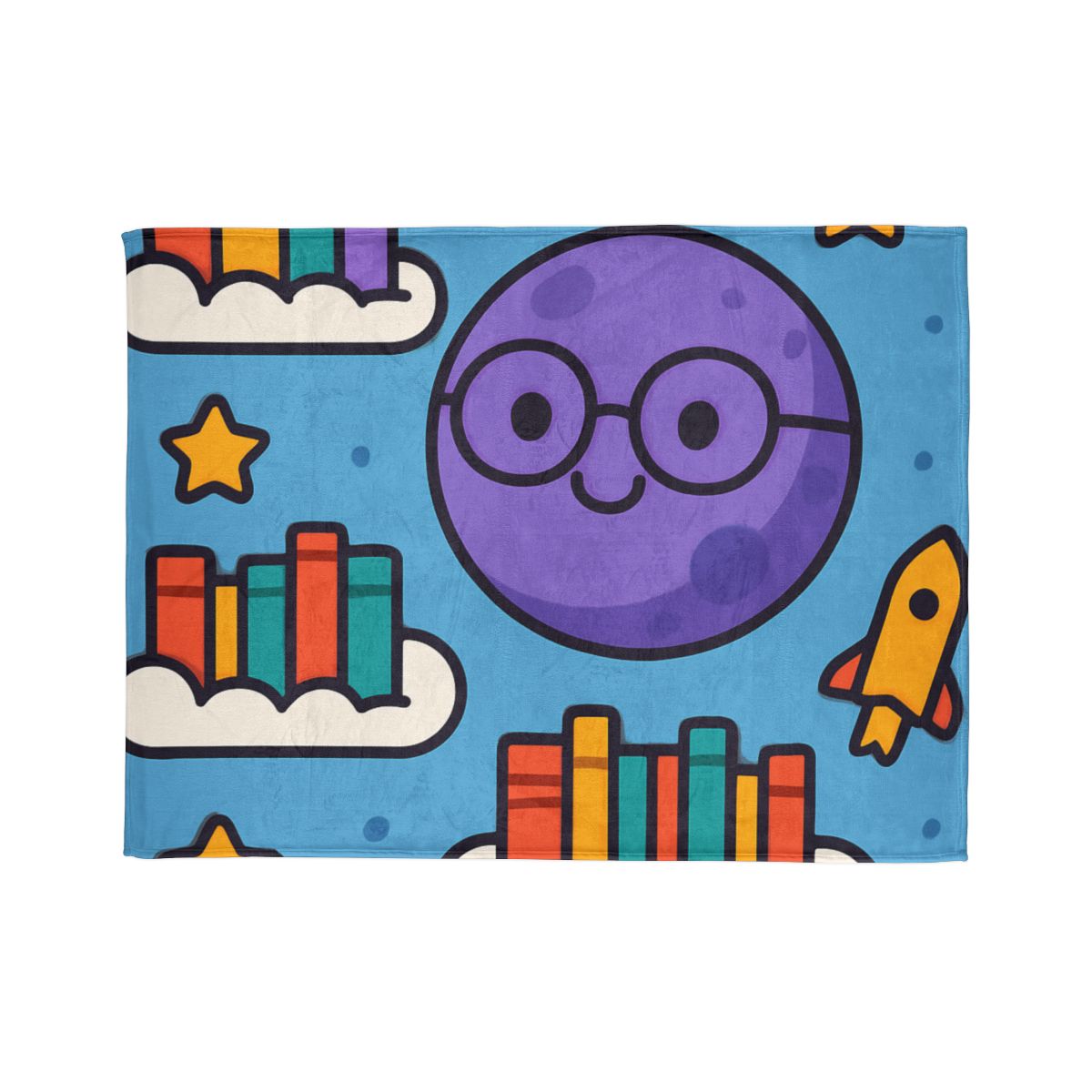 The Cloud Library Of Planet Puff personalized cozy blankets