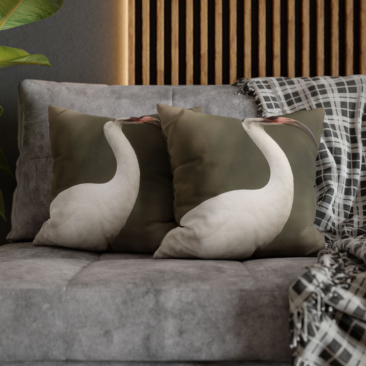 Silver Poise Whooping Crane comfortable bedding pillow covers