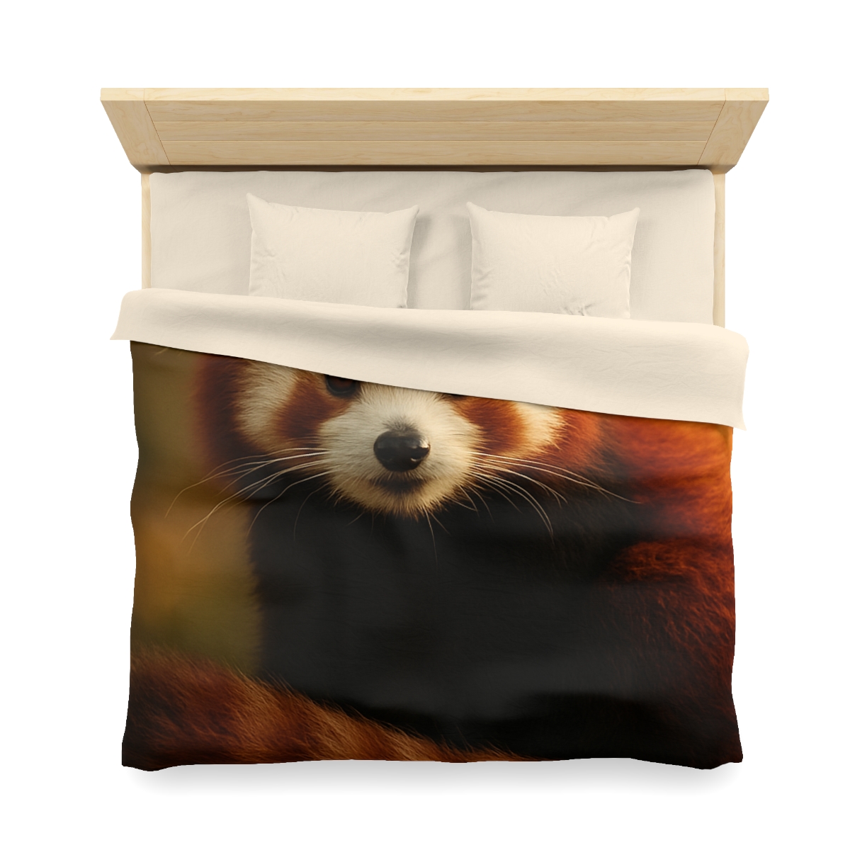 Crimson Whisper Red Panda personalized bedding duvets