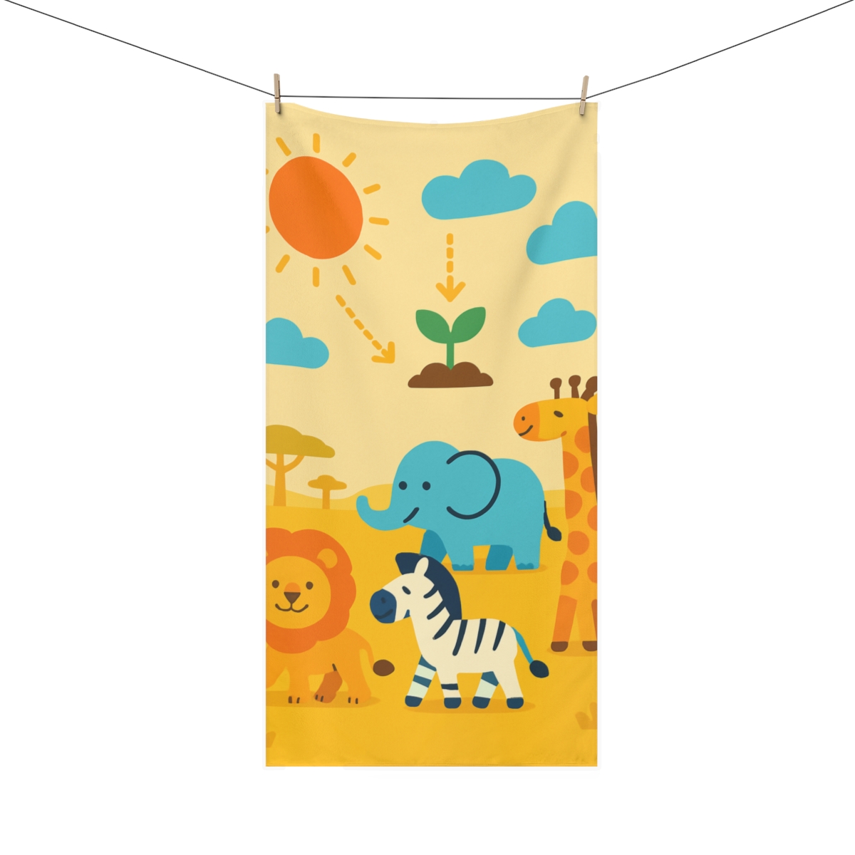Solar Safari Animal Parade decorative home towels