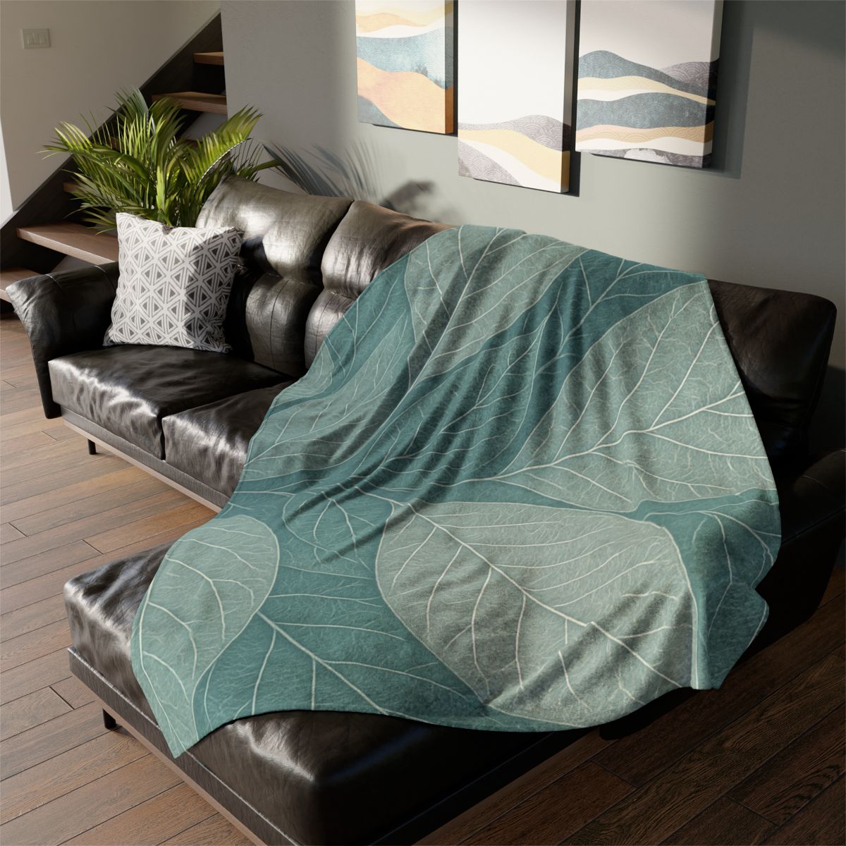 Fractal Leaf Web personalized cozy blankets