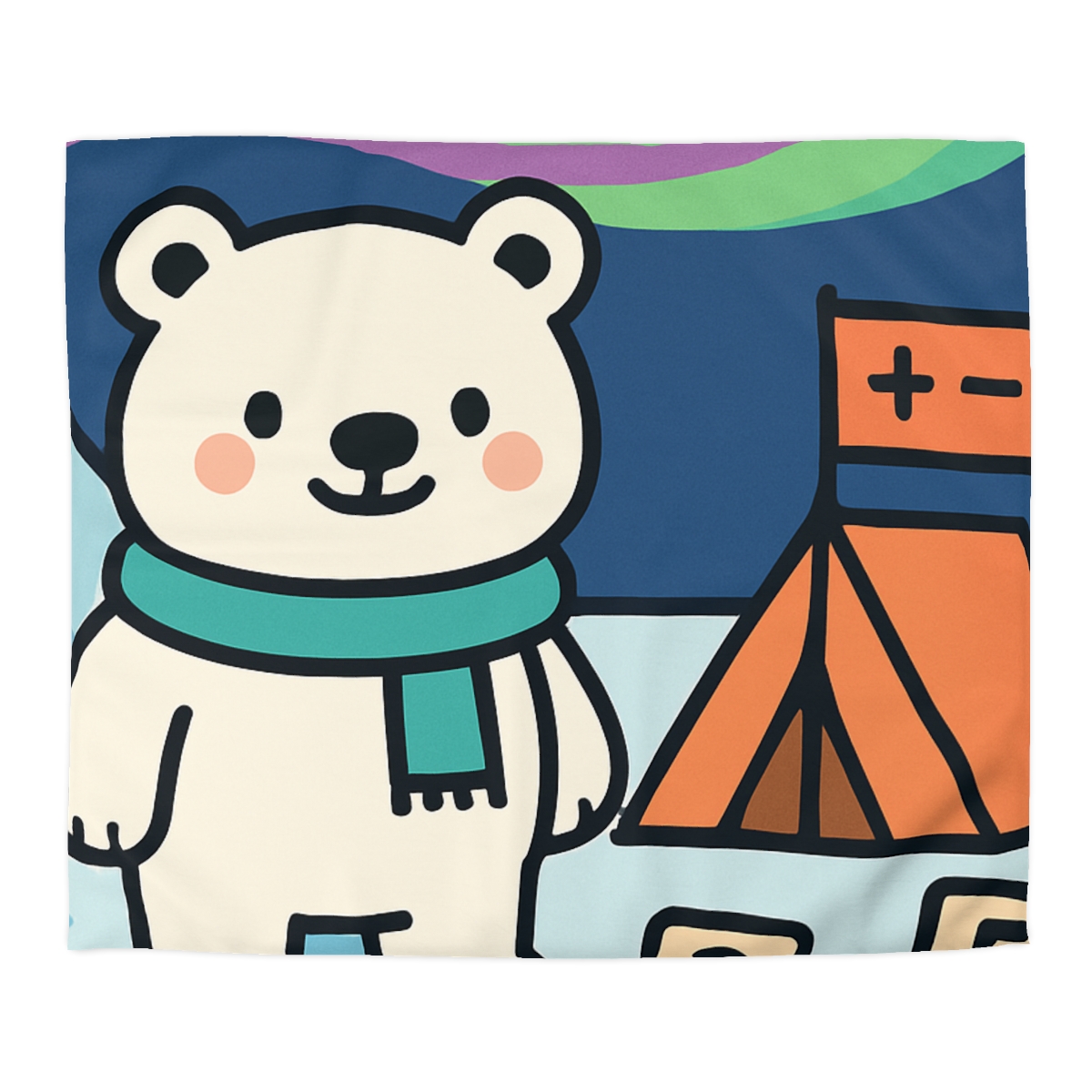 Polar Bear Aurora Math Camp stylish duvet covers