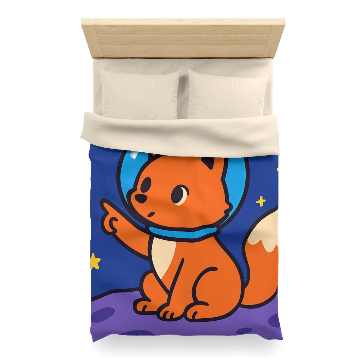 Stargazing Space Fox stylish duvet covers