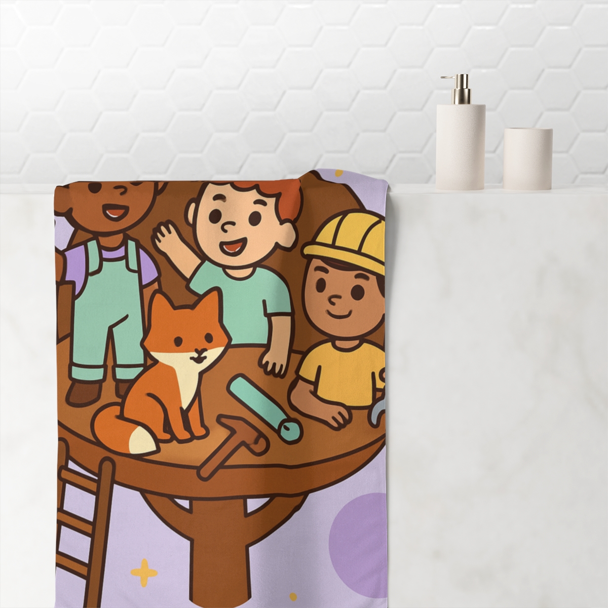 Galactic Treehouse Explorers comfortable face towels