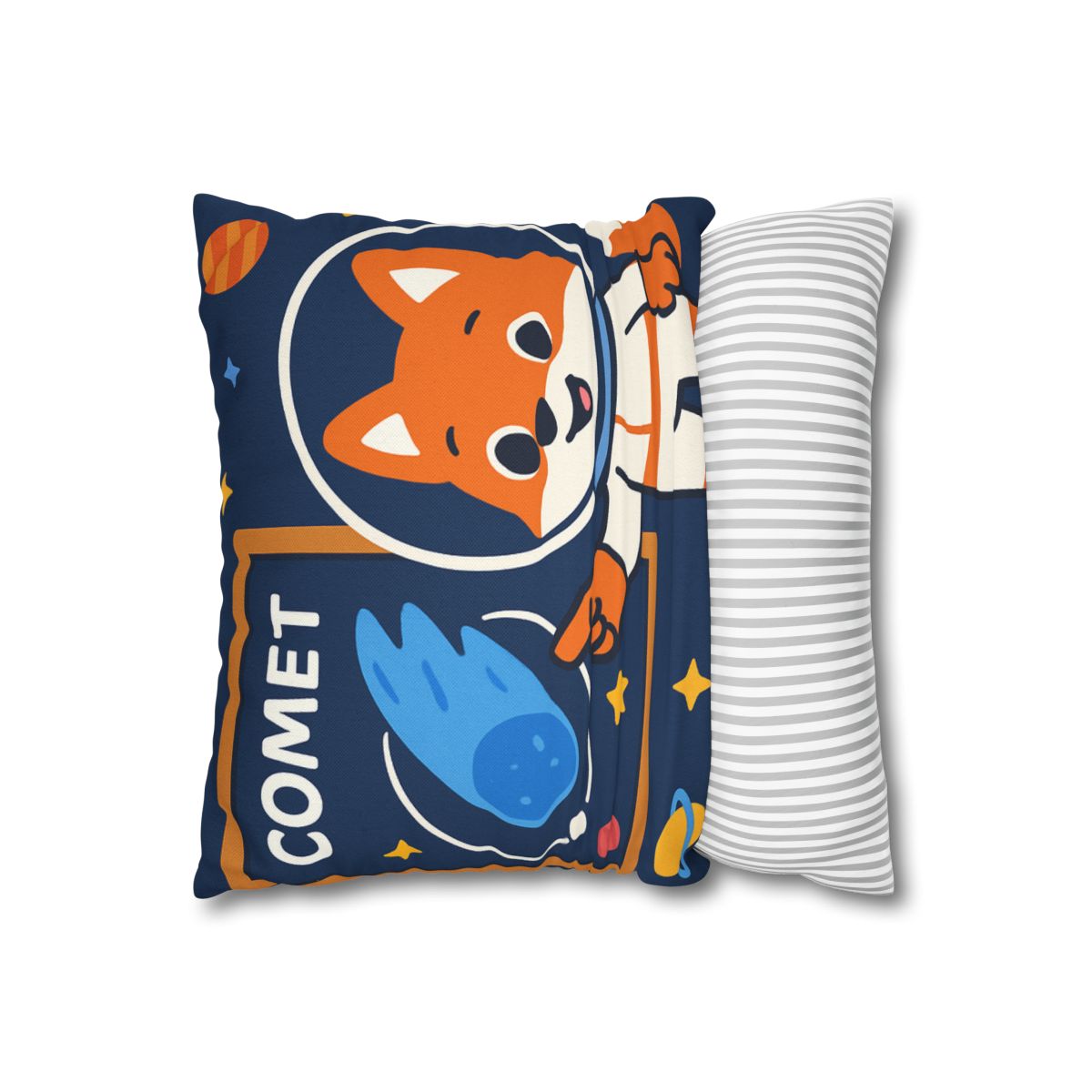Comet Classroom With Curious Space Fox soft cotton pillow cases