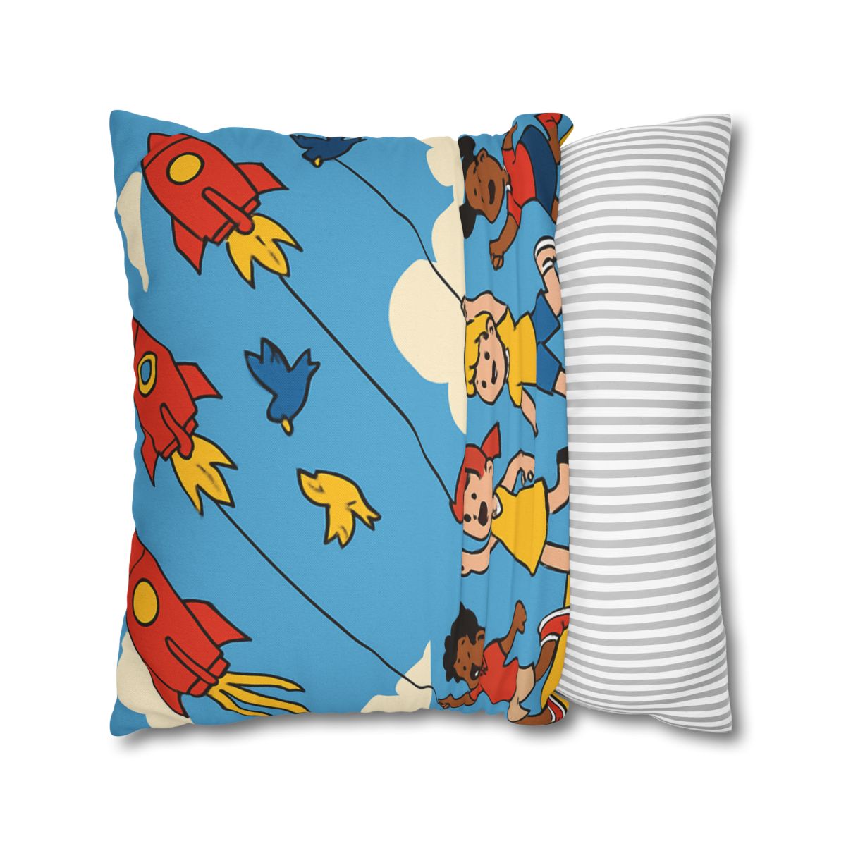 Rocket Kite Race designer print pillow cases