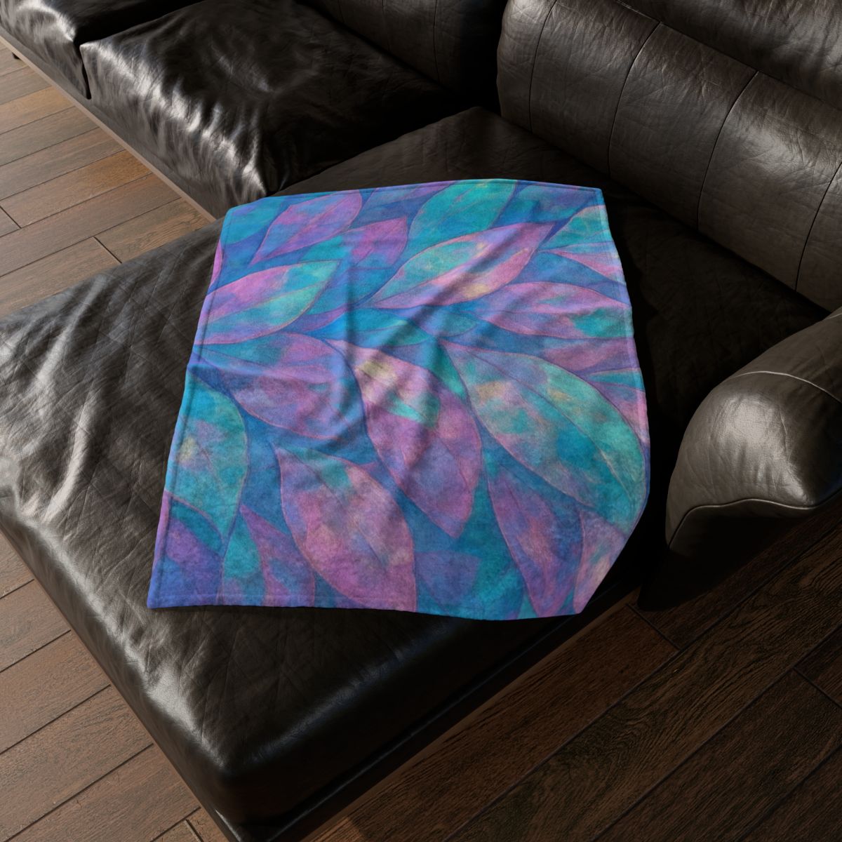 Petal Mosaic Aurora soft fleece blankets
