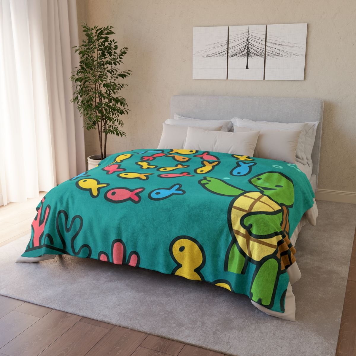 Galaxy Reef School Of Fish soft fleece blankets