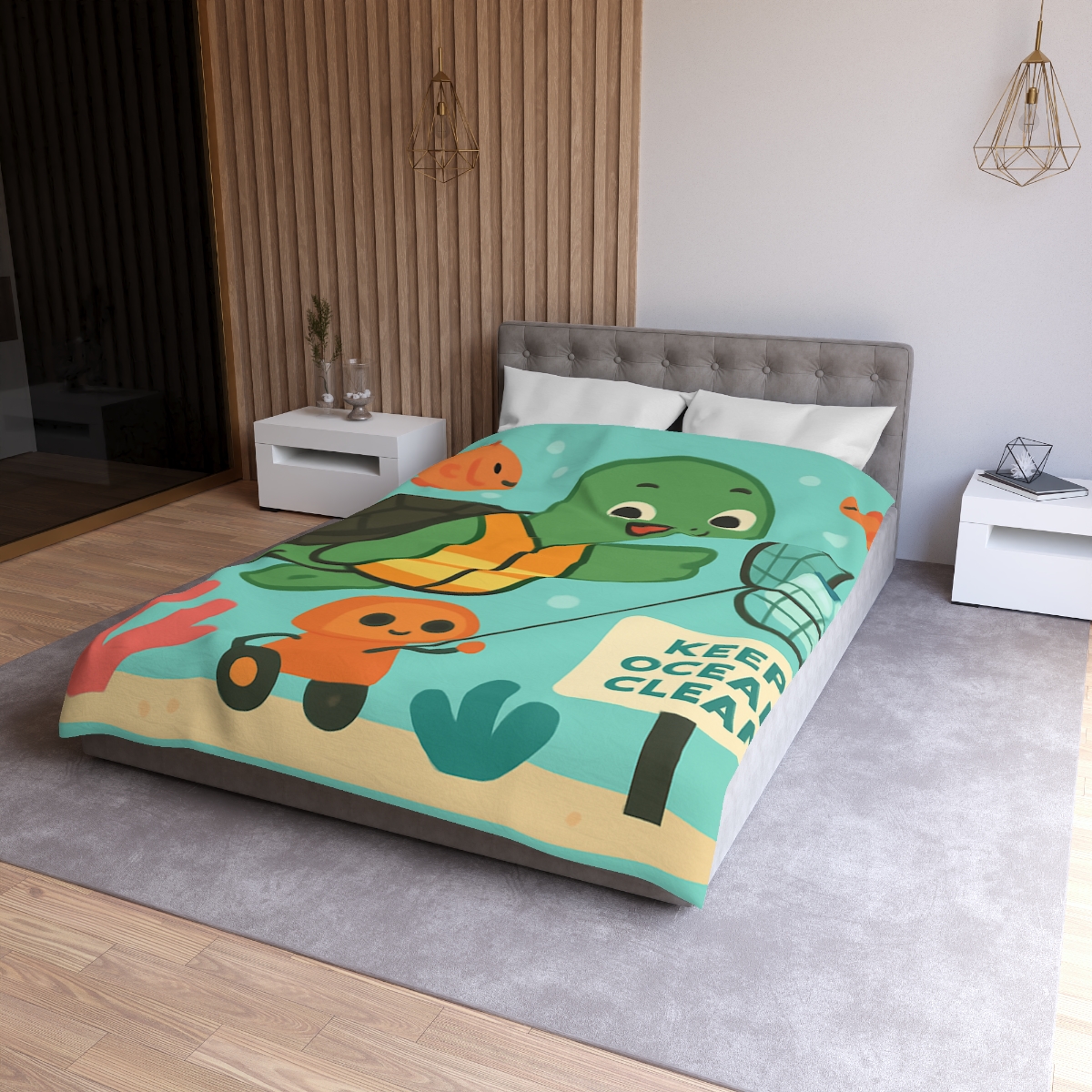 Coral Cleanup Turtle Patrol soft comforter duvets