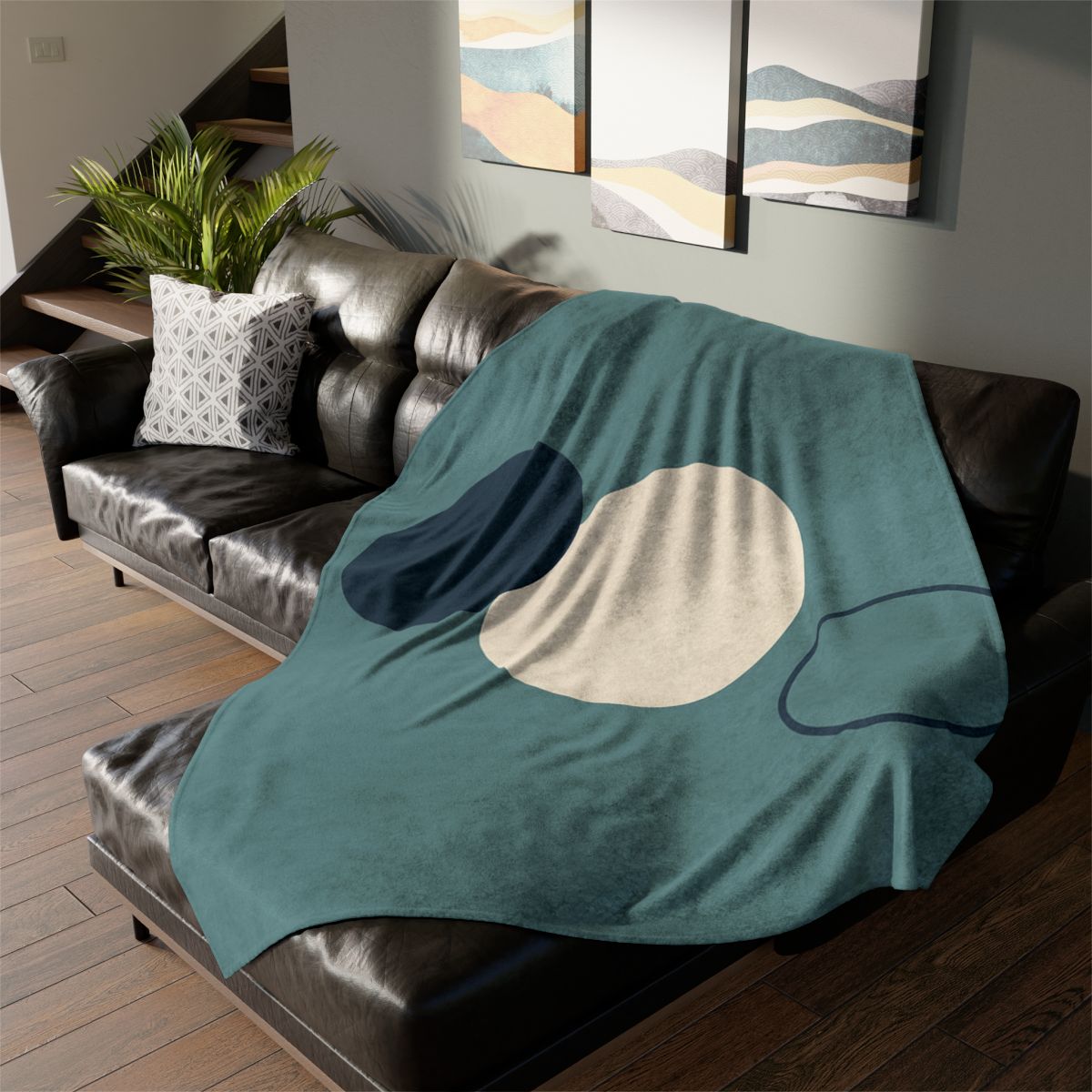 Staggered Trio Of Circles Harmony designer printed blankets