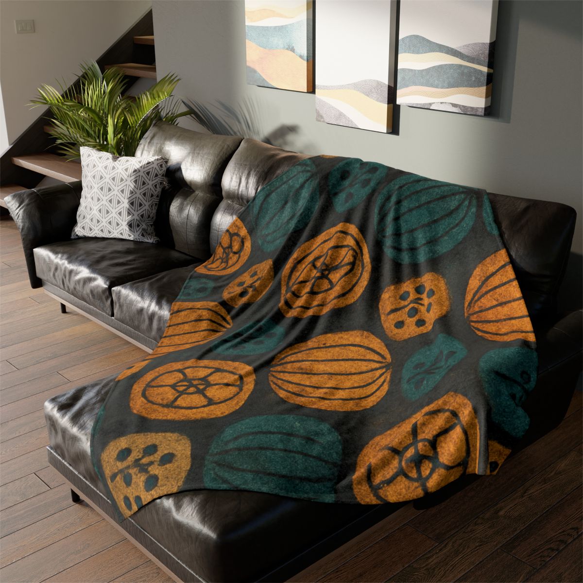 Seed Pod Mosaic soft fleece blankets