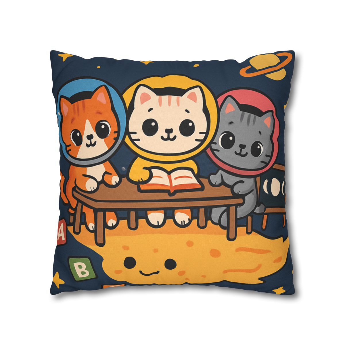Comet Classroom With Curious Kittens custom pillow cases