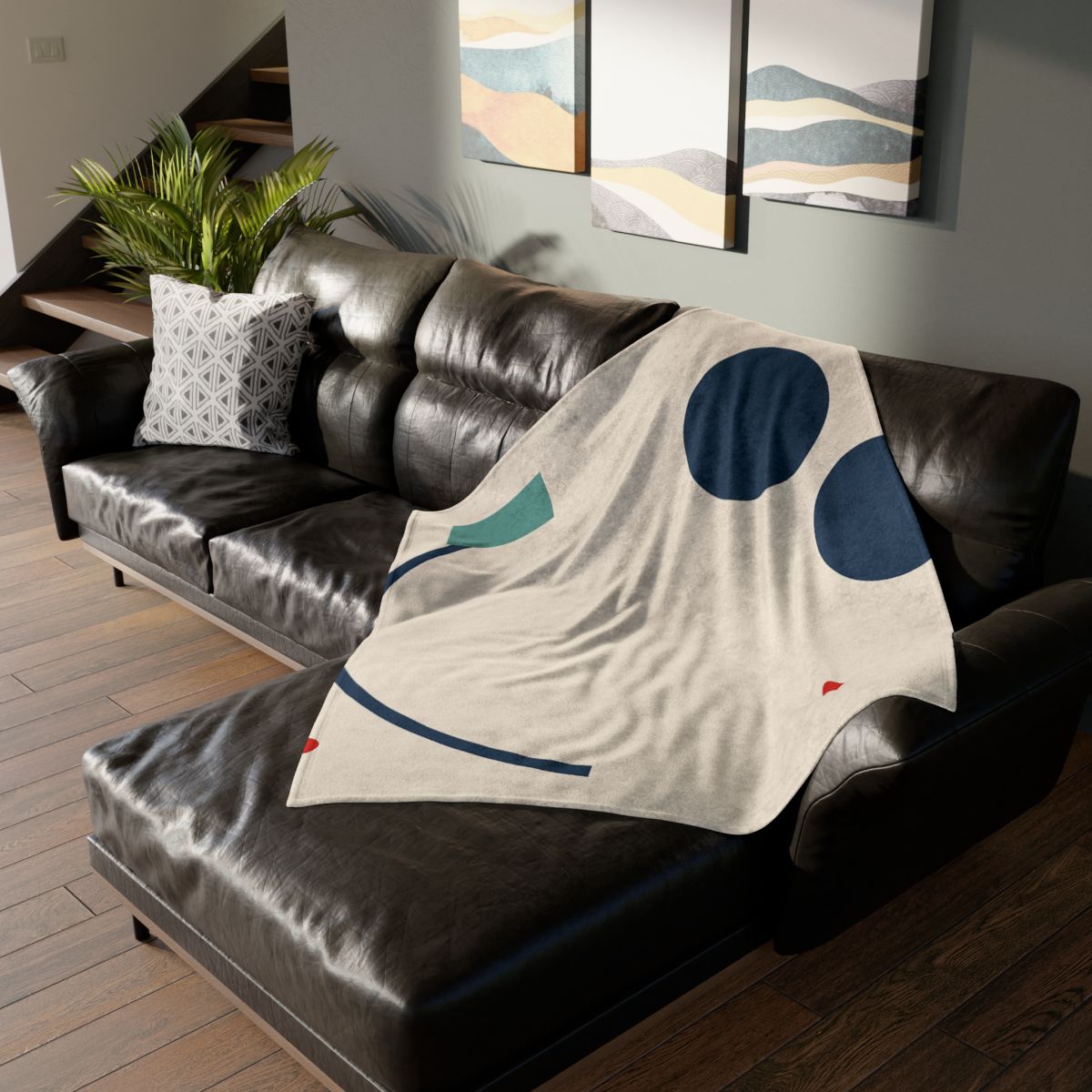 Staggered Arc With Three Points designer printed blankets