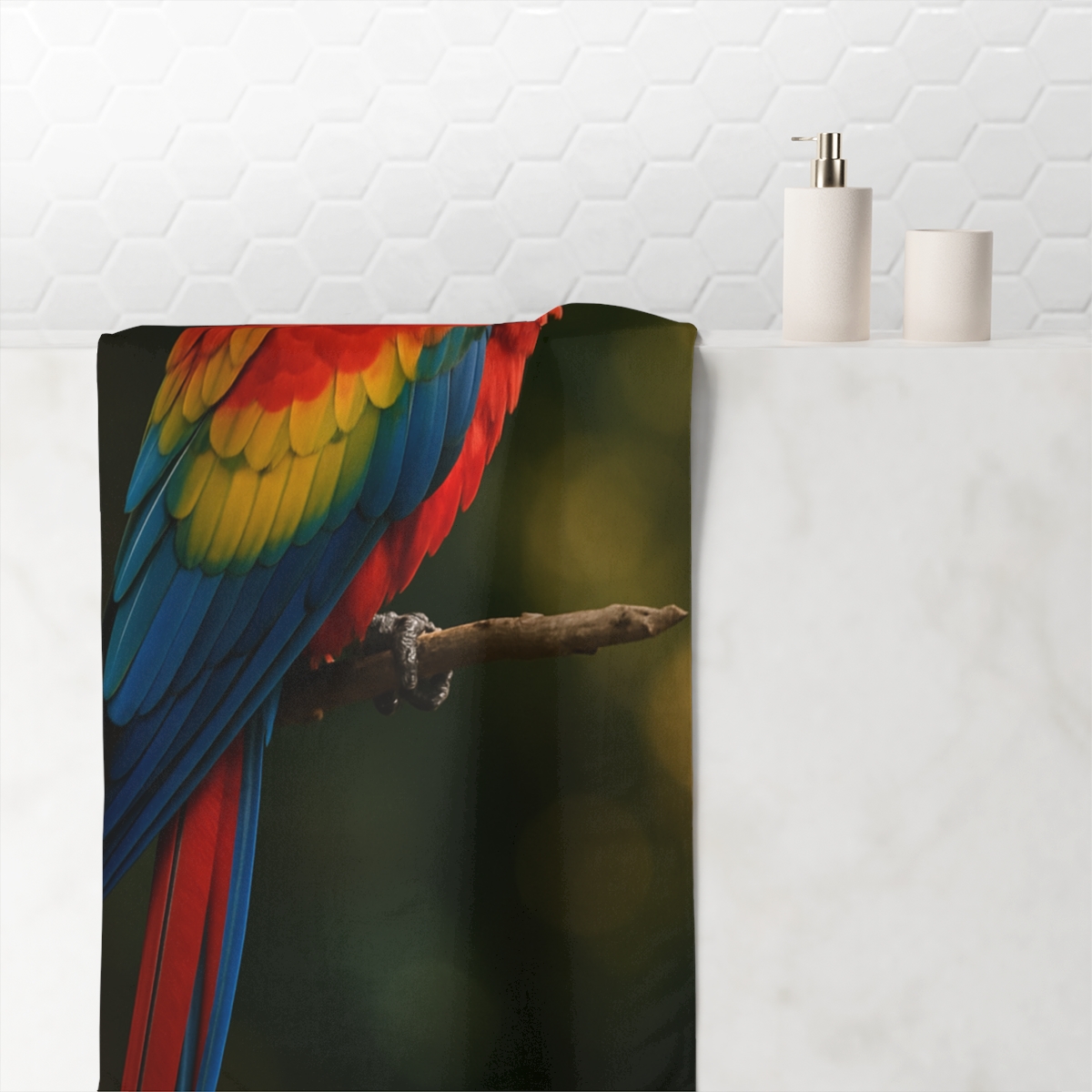 Cosmic Plumage Scarlet Macaw comfortable face towels