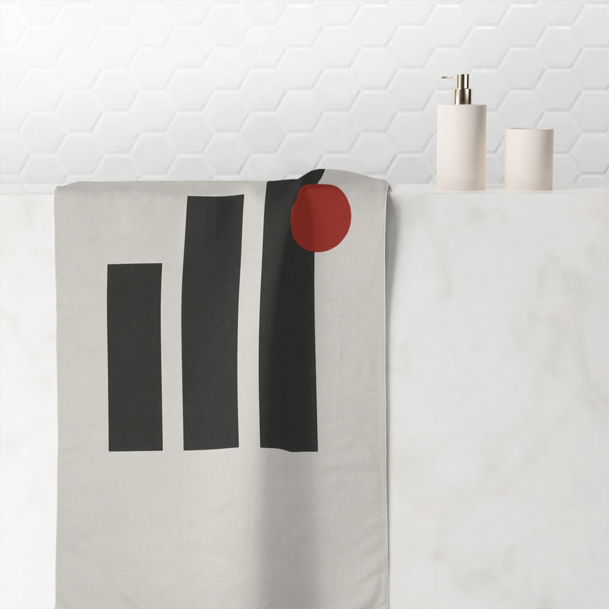 Stepped Bars With Tiny Eclipse designer printed towels
