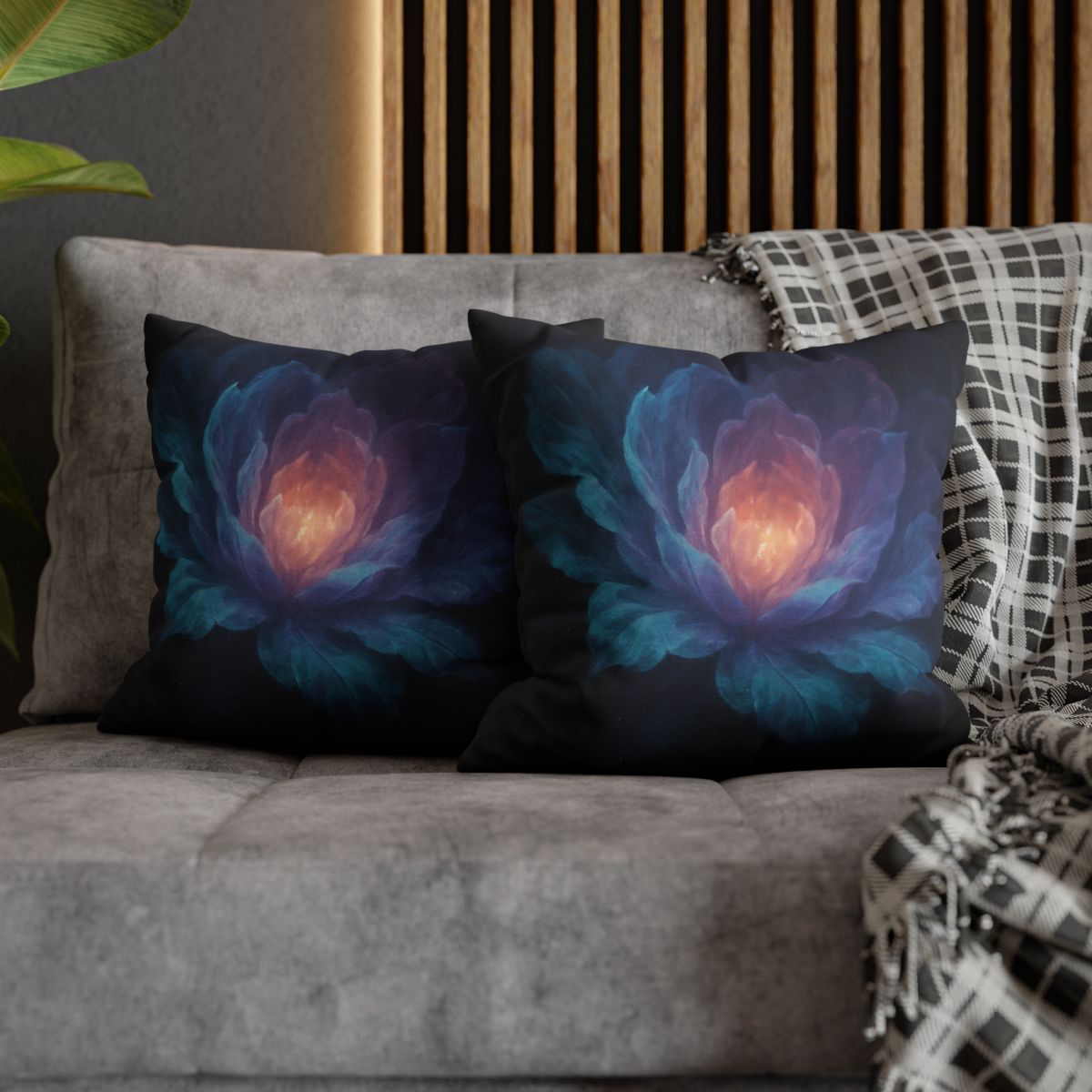 Prismatic Void Bloom comfortable bedding pillow covers